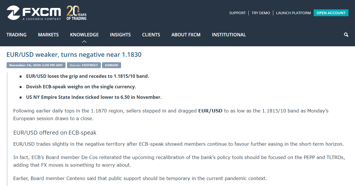 FXCM Analysis