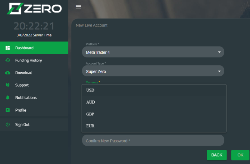 Zero Markets Base Currencies