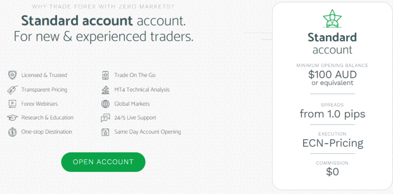 Zero Markets Standard Account